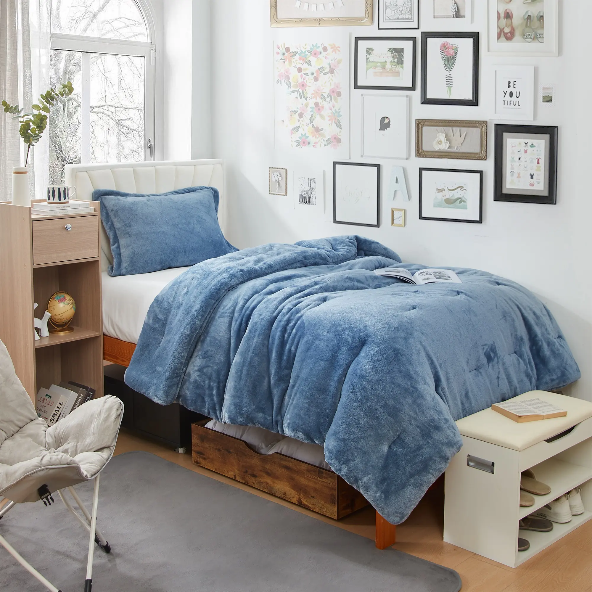 Me Sooo Comfy - Coma Inducer Twin XL Comforter Set - Smoke Blue