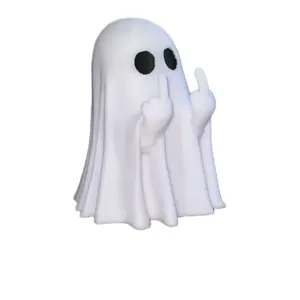 Ghost Figurine - Funny Resin Middle Finger Ghost Statue For Prank·Cute Ghost Decor halloween White Gift Ornaments Christmas