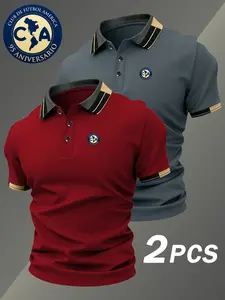 Two-Piece Hh4184 Mexico America Football Club 95th Anniversary Polo Shirt, Elastic Casual Breathable All-Season Comfortable High-End Polo Man Top