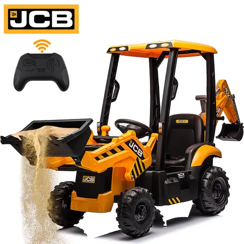 [Live] Segmart 12V Ride-On Backhoe Digger for Kids – JCB Electric Tractor with Remote Control, Front and Back Loader, Construction Truck Toy for Boys and Girls Ages 3-6, Best Christmas Gift for Kids，Black Friday
