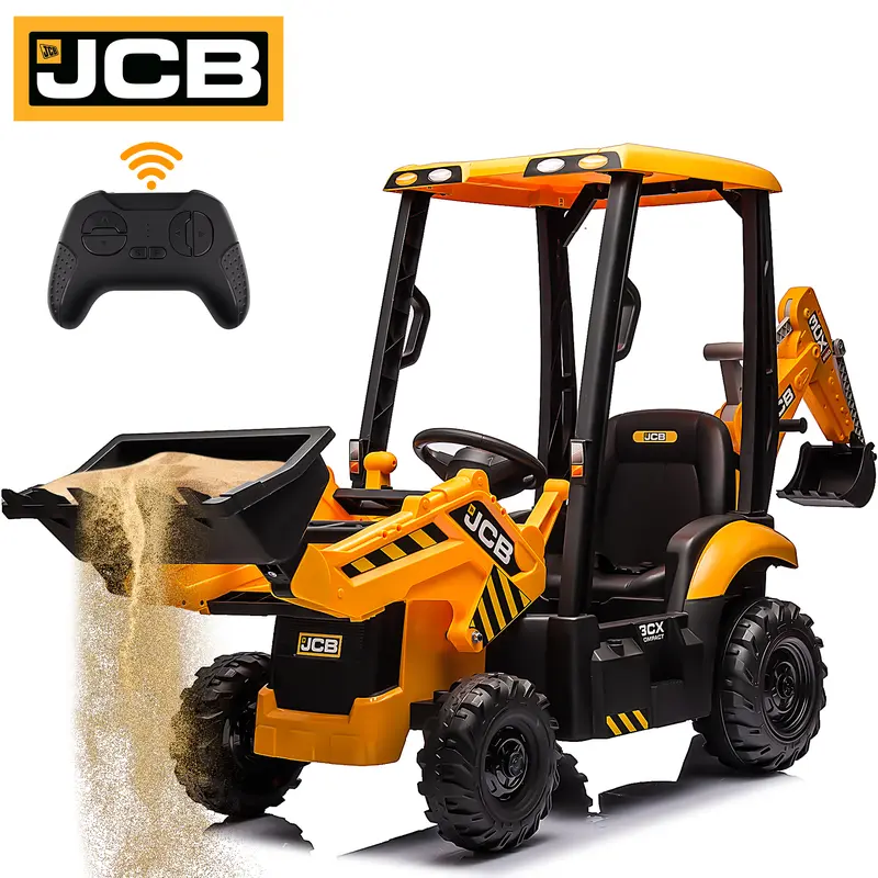 [Live] Segmart 12V Ride-On Backhoe Digger for Kids – JCB Electric Tractor with Remote Control, Front and Back Loader, Construction Truck Toy for Boys and Girls Ages 3-6, Best Christmas Gift for Kids，Black Friday