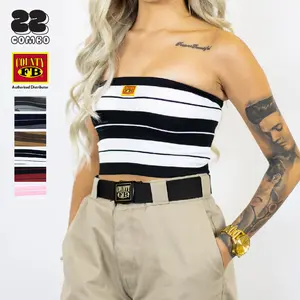 FB COUNTY Women's Charlie Brown Tube Top FBCOUNTY Tube Top Tank Top Casual Hip Hop Striped Tanks (XS to 2XL)