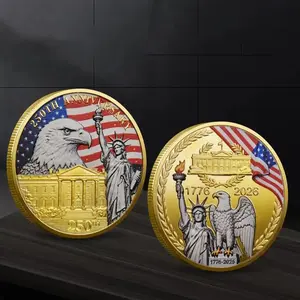 USA 250th Anniversary Bald Eagle And White House Commemorative Coin, 4th Of July Patriotic Eagle Coin For Coin Collector, Historical Keepsake, 1776 - 2026 Celebration Gift | 250326.C00689.ID03