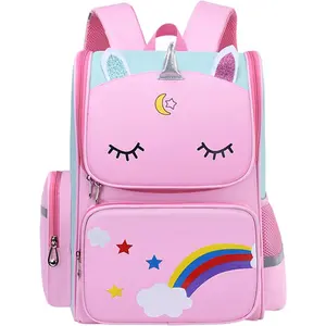 Girls Backpack for School Kids Backpacks for Girls Kindergarten Elementary Bookbag Ages 6-8 Pink Kids Book Bags 5-7 Years Old Mochilas Escolares Para Niñas Kids Travel Backpack for Girls 16inch