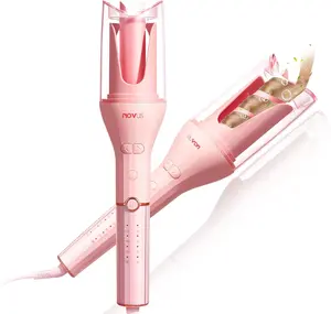 NOVUS Automatic Curling Iron with 1 Inch Barrel, 3 Temps & 4 Timer Settings - Fast Heating, Rotating, Anti-Scald & Anti-Tangle, Auto Shut-Off for Effortless Styling auto  hair  curler