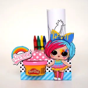 Playdoh Crayon Coloring Page Party Favor Boxes, Great for Kids' Birthday Party Gifts