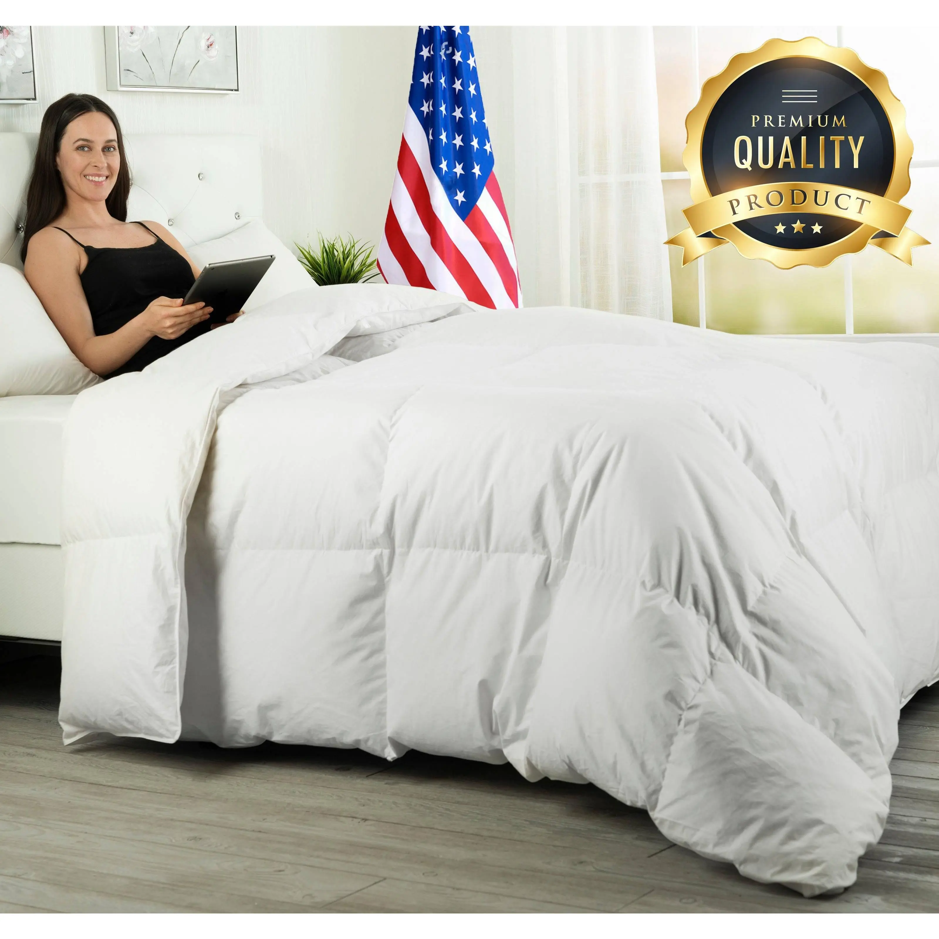 European Goose Down White Comforter