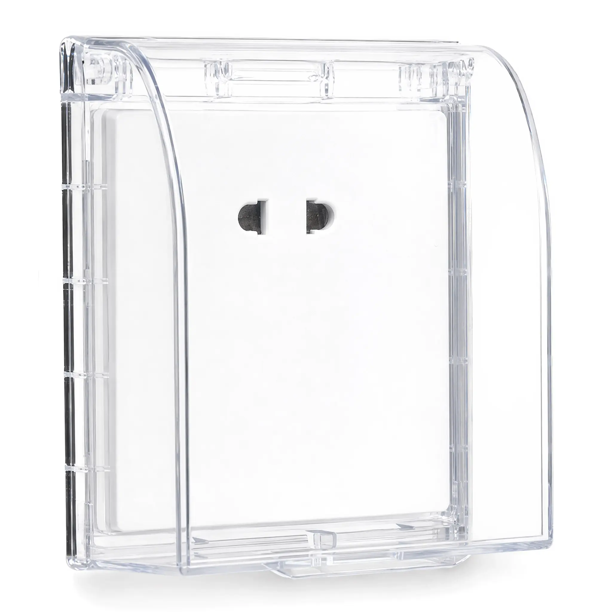 Transparent Hinged Waterproof Socket Cover, Self Adhesive Splash Proof Plug Protector, Dustproof Anti-Leak Outlet Guard for Bathroom Kitchen Balcony Wet Spaces, Universal Wall Socket Shell for Household Electrical Safety Protection