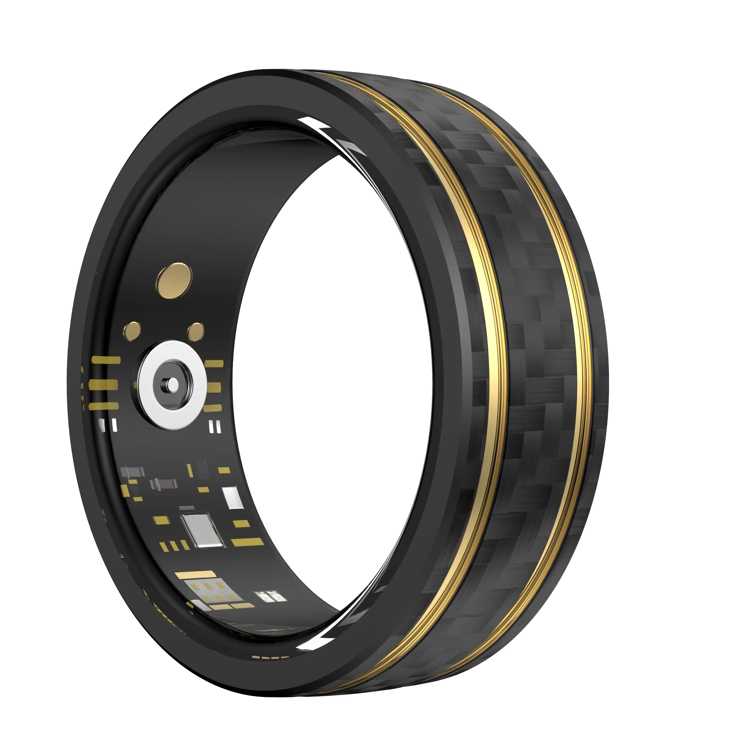 Light Luxury Black-Gold Smart Ring, Unisex Smart Ring, Fitness Tracking Ring. Compatible with Android and iOS systems; supports step counting, heart rate and calorie monitoring. Sports tracker, fitness ring, smart ring, sleep monitoring ring