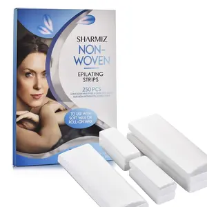 Sharmiz Non-Woven Epilating Strips 250 Pieces for Body & Facial Hair Removal Soft Wax Roll-On Compatible Wax Strips Gentle Smooth Pack