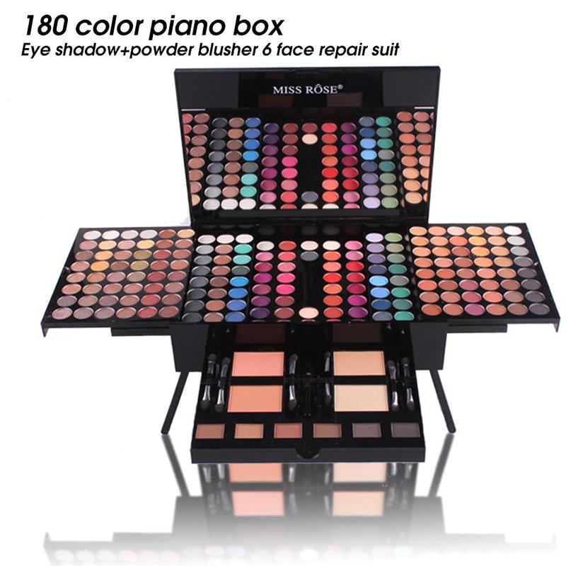 Multicolor Makeup Palette Set, 180-Color Eyeshadow, Blush and Highlighter Palette, Portable Good Girl Cosmetic Palette for Women, Complete Makeup Kit