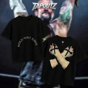 TAPOUTZ CM Punk Heavy Cotton Shirt WWE Tshirt WrestleMania Fan Apparel Menswear Direct-to-garment Breathable Printing