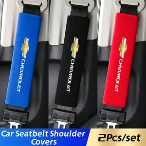 2pcs Car Seatbelt Shoulder Protectors, Simple High-End Design, Anti-Chafing, Suitable for Chevrolet Models, Automotive Accessories