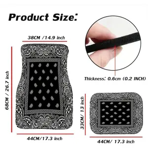 ‌Universal Car Floor Mats 4 Pcs Bohemian European Ethnic Pattern Rubber Auto Carpets Interior Accessories for Front Rear Seats‌