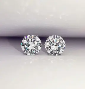 Magnet 6 Prong Set Cubic Zirconia Clip on Fake Stud Earrings for Women Men Cartilage Non Pierced Ear Senstive Ear CZ Crystal Huggie Studs Hypoallergenic Jewelry Gifts Duaghter Bff Birthday
