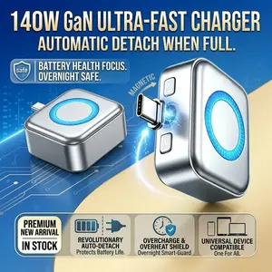 Premium 140W Fast Charging Type C Smart Charging Separator Auto Disconnect Full Charge Stop Overcharge Protection Safe Night Charging Adapter For All Type C Devices