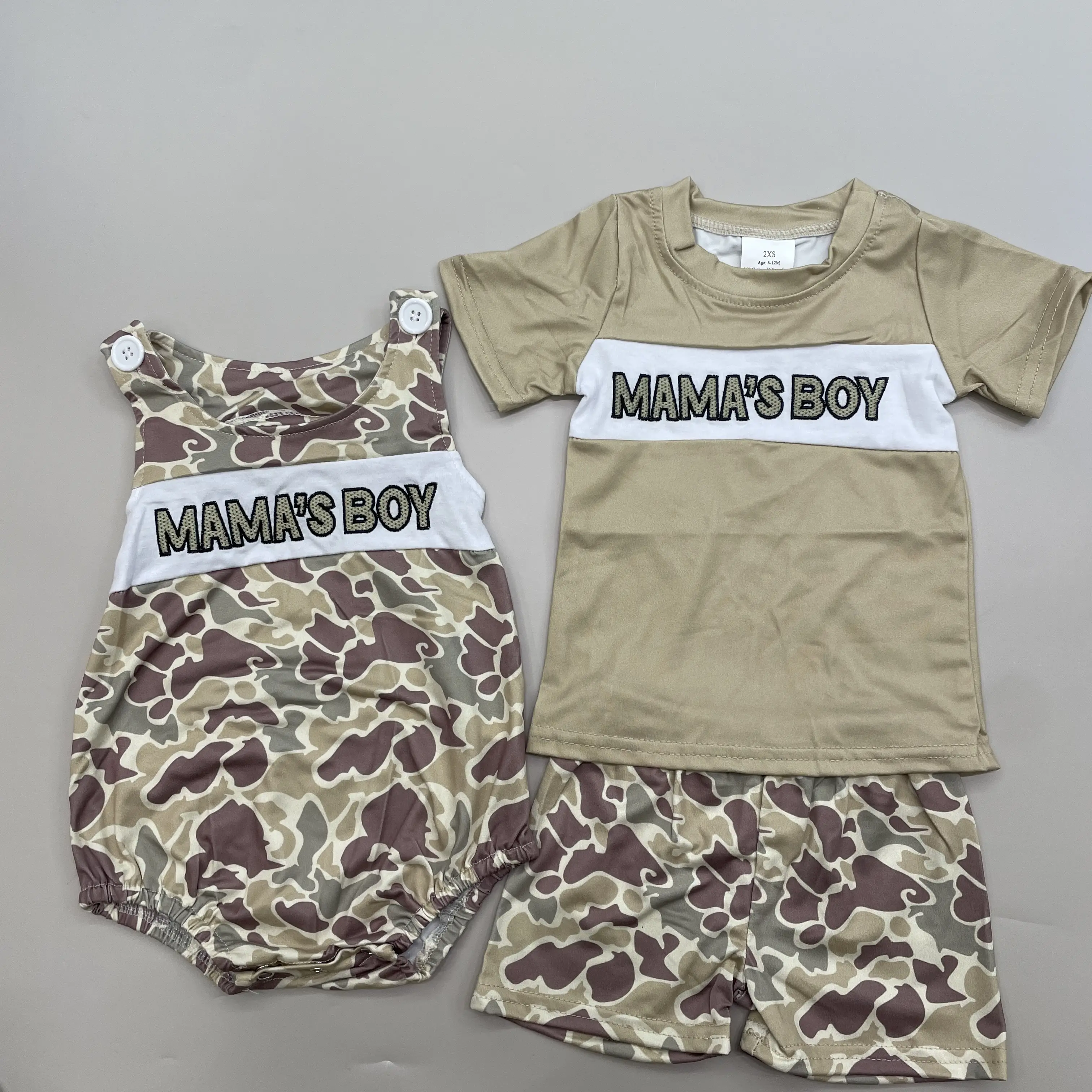 Mama's Boy Summer Outfit Camo Summer Shorts Set Boy Summer Clothing