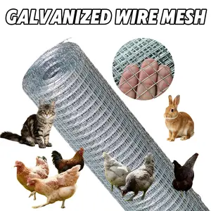Rust Proof Galvanized Welded Wire Mesh Roll, Multi-Purpose Strong Metal Garden Fencing Hardware Cloth For Chicken Coop, Yard Protection Construction Wire Netting