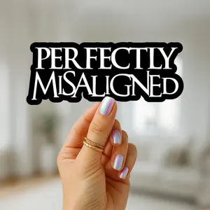 Sleep Token Sticker – Perfectly Misaligned Lyric from Alkaline – Aesthetic Waterproof Band Sticker for Alt Girls, Metalheads, and Sleep Token Fans – Emotional Lyric Merch for Laptops, Water Bottles, Journals, and More