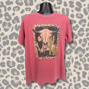 Desert Skull Western Tee – Leopard Frame DTG Printed