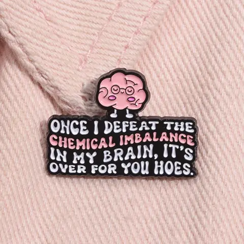Cute Cartoon & Slogan Design Brooch, Mental Health Awareness Enamel Pin, Fashion Clothes Accessories for Women & Men, Brooch Pins, Lapel Pin, Fashion Accessory, Alloy Brooch Pin