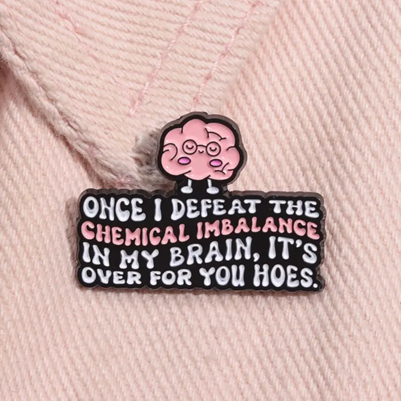 Cute Cartoon & Slogan Design Brooch, Mental Health Awareness Enamel Pin, Fashion Clothes Accessories for Women & Men, Brooch Pins, Lapel Pin, Fashion Accessory, Alloy Brooch Pin