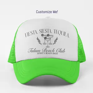 Custom Tequila Bachelorette or Birthday Party Trucker Hat – Personalized Margarita Theme Party Bach | Bachelorette Party Hats, Bday Hats, Mexico Theme Pool Beach Party Accessories, Matching Group Hats