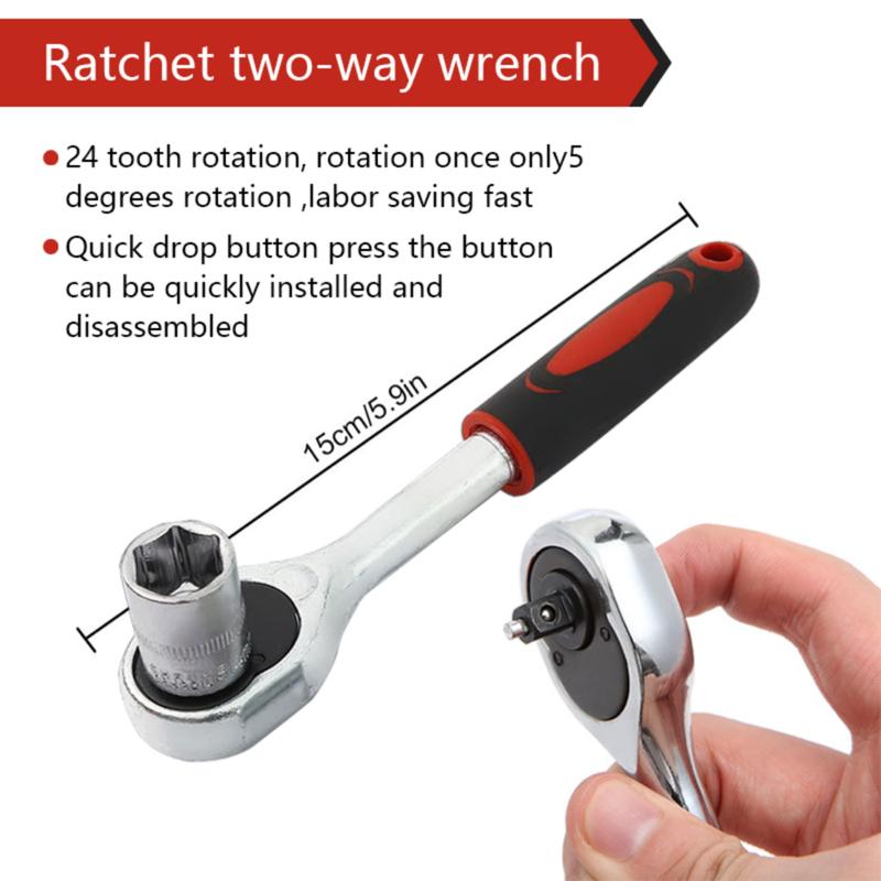 46pcs Car Repair Machinery Tools Set, Household Machinery Tools, Socket Wrench Diy Repair Tool Kit, Ratchet Screwdriver Compatible with Car Repair & Bicycle Repair, Hardware Toolbox Compatible with Auto Repairing, Valentine's Day Gifts for Husband and Man