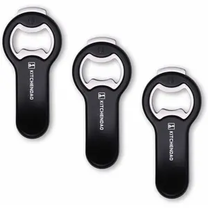 2 in 1 Magnetic Beer Bottle Opener for Fridge and RV with Cap Catcher - Pop Can Soda Can Opener, Stick to Refrigerator for Easy Storage with Magnet, Gift for Men Husband Father- 3 Pack