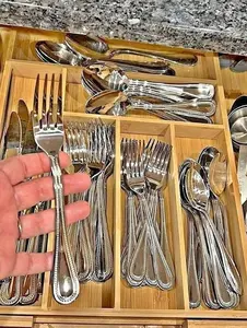 40 Piece Silverware Stainless Steel Flatware Cutlery Set Service for 8