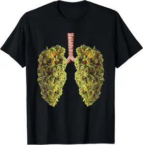 100% Cotton Funny Weed Lung Marijuana Bud T-Shirt - THC Lung TShirt T-Shirt