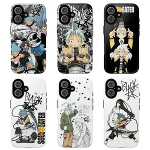 Black Star Soul Eater Phone Case, Anime Tough Cover, Halloween Otaku Fan Gift, For iPhone 11-17 Pro Max/Plus & Samsung Galaxy S23-S25