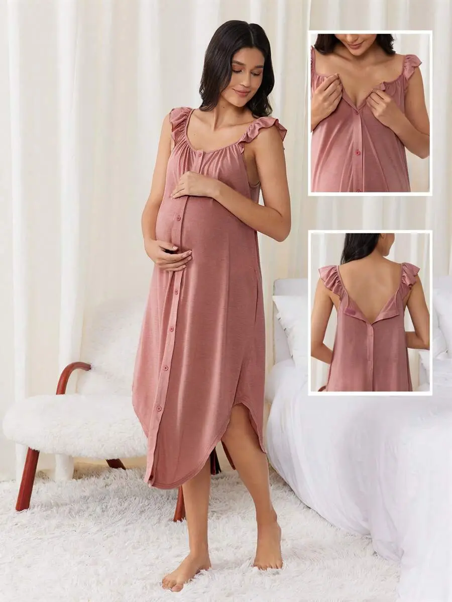 Mom Labor And Delivery Gown For Hospital, For Maternity