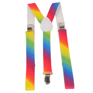 Rainbow Suspenders | Colorful Adjustable Y-Back Rainbow Suspenders with Silver Clasps for Men & Women - Party Dress Up & Costume Accessory - Unisex Fashion