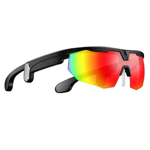 Smart Sports Glasses with 8MP Camera, 6K Photo/1200P Video Recording Wearable Glasses, IP66 Waterproof Multifunctional Wireless Audio Bluetooth Glasses with Headphone, Outdoor Sports Polarized Sunglasses with AI Voice Assistant, UV Protection Eyeglass