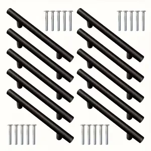 10 Piece Stainless Steel Pull Handles, Modern Simple Design, Durable Anti-Corrosion, Easy Grip, for Kitchen Cabinets, Bathroom, Furniture