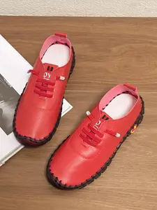 Women's Fashionable Lace Up Walking Shoes, Casual Comfortable Shoes for Daily Wear, Breathable Comfortable Shoes for All Seasons, Trendy Walking Shoes