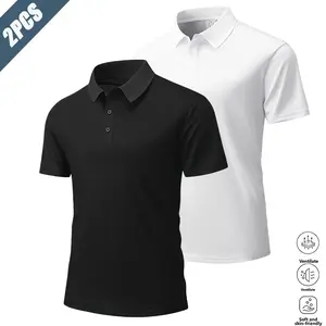 Men’s versatile two-pack collared polo shirts, suitable for both business casual and formal wear. Breathable, quick-drying, skin-friendly fabric that is soft and comfortable. Classic collar design adapts to various outfits. Two-button placket adds a simpl