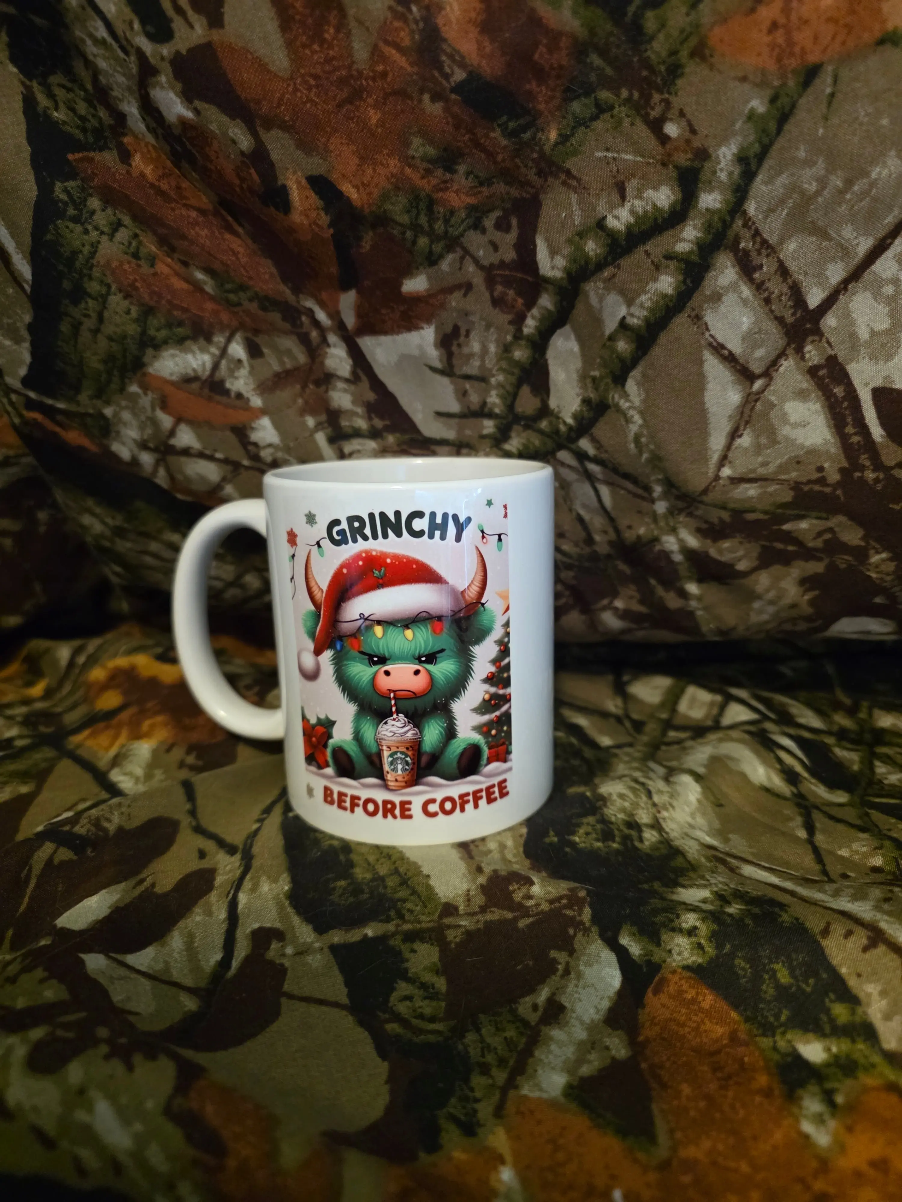 Grinchy Before Coffee Christmas Mug