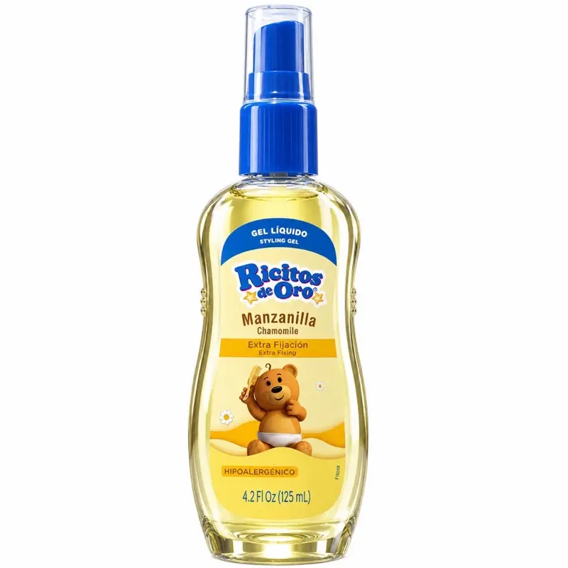 Ricitos de Oro, Manzanilla, Gel Liquido 4.20z(125mL), GoldiLocks, Chamomile, Spray Gel.