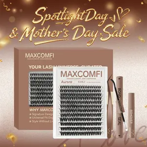 MaxComfi Aurora Cluster Lashes - Comfortable, Super Soft, Thin Band, Long-Lasting, Waterproof False Eyelashes - Beginner-Friendly, DIY Use, Natural Daily Volume Style for Daily Wear Flawless Look