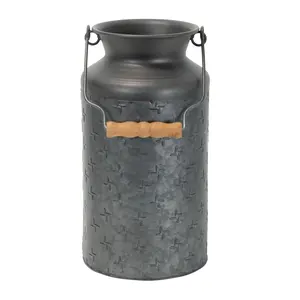 Foreside Home & Garden Black Galvanized Metal Decorative Vase