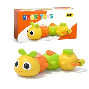 Colorful Caterpillar Educational Toy - Rotating Joints, Sound Activation, Tactile & Auditory Development, Montessori-Inspired, Rattle Maracas Sensory