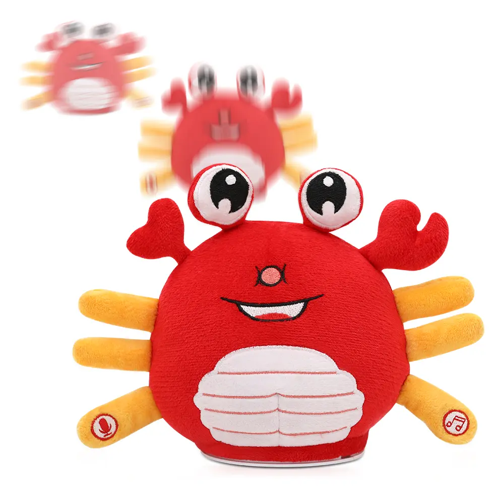 MIAODAM Cute Musical Light-Up Interactive Toy - Crawling Crab, Extraterrestrial Bunny, with LED Lights, Talking, Dancing, Singing, Record & Repeat Functions, Ideal Kids' Gift