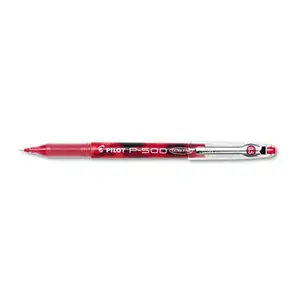 Pilot 38602 P-500 Gel Ink Stick Roller Ball Pen Red Brl-Ink Extra Fine Pt 0.30 mm Pack of 12