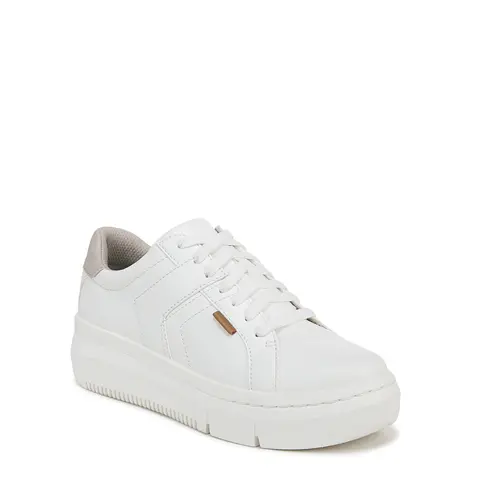 Dr. Scholl's Women's Sadie Closed Leather & Faux Leather Platform Sneaker-Trainer Shoes - Lace-Up Walking Shoes, Lightweight, Flexible Foam Cushioned Arch Support, Antimicrobial Casual Lifestyle Footwear for Women