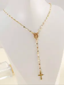 Vintage Virgin Mary Cross Geometric Pendant Long Necklace Sexy Body Chain, Elegant Perfect Gift for Women for Romantic Valentine's Day, Parties, Anniversaries and All Seasons