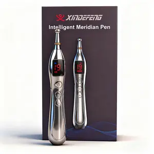 XINDEFENG Rechargeable Smart Meridian Pen with 5 Interchangeable Heads, Auto Point Location, Cordless 2-Hour Therapy for Neck, Shoulder, Waist, Detoxification & Blood Circulation