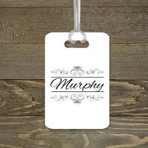 Personalized Luggage Tag | Custom Monogram Bag Tag | Decorative Vine