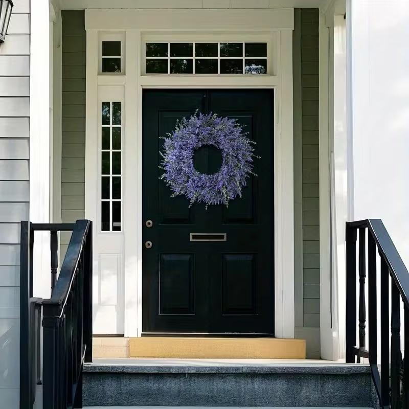 24" Lavender Eucalyptus Wreaths for Front Door - Large Farmhouse Artificial Wreath for Porch, Window, Wall Decor - Spring, Summer, Fall, Christmas, All Seasons Greenery Wreath